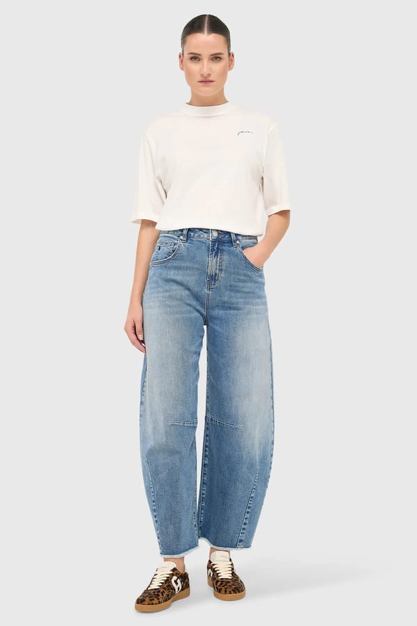 Barrel Jeans Dames Midrise Billy Blauw 379