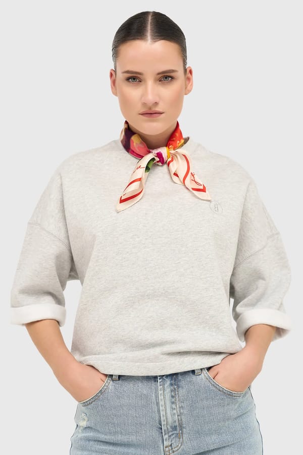 Sweater Dames Katoen Grijs Aiden