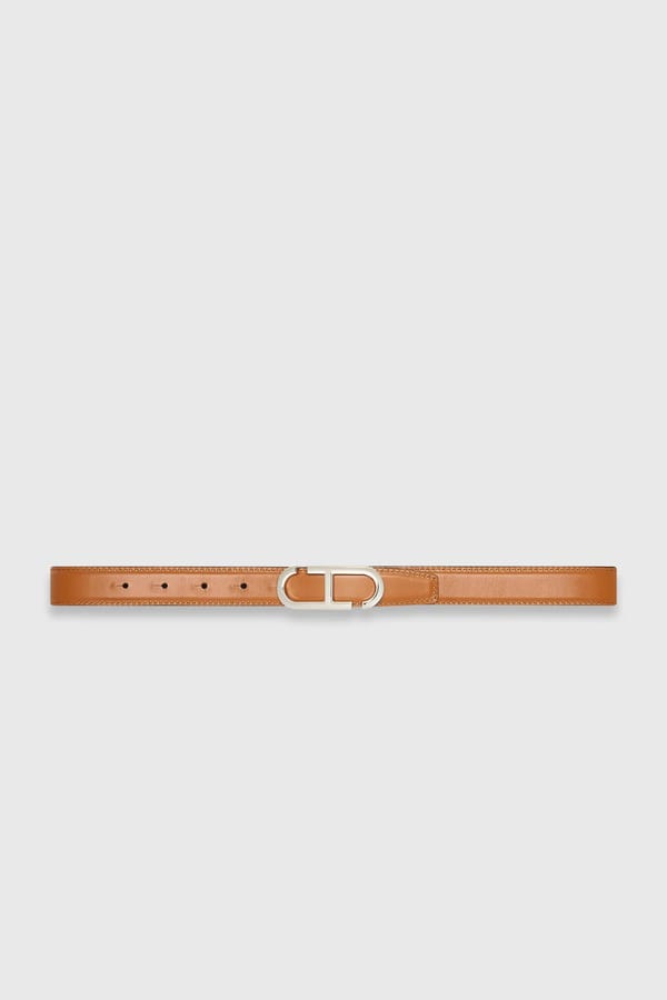 Leren Dames Riem Reversible Zwart Camel Zilver Trophy Buckle