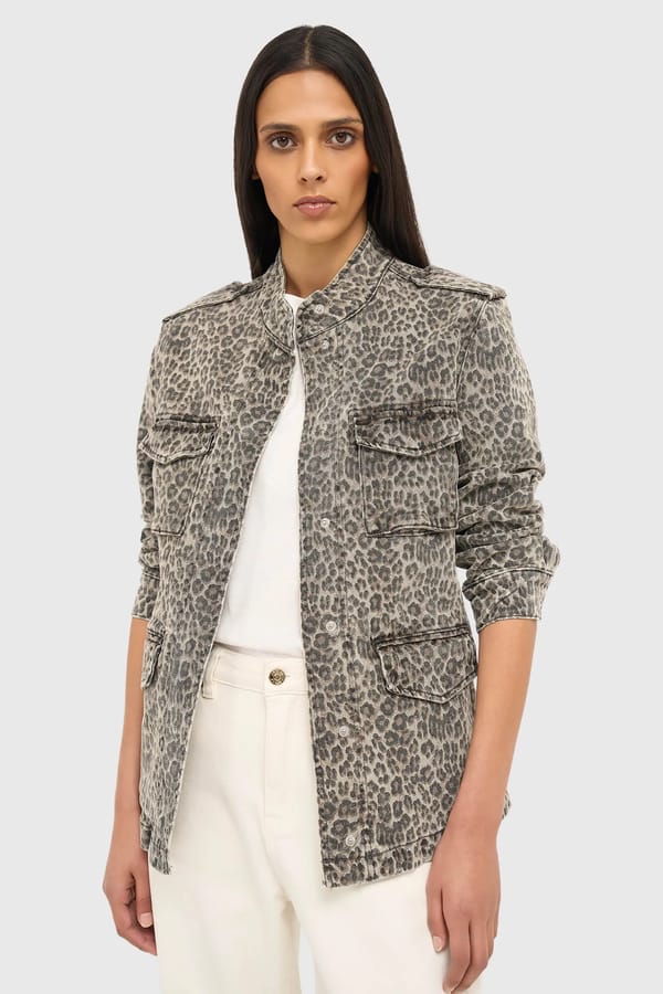 Panterprint Denim Spijkerjas Dames Dwayne