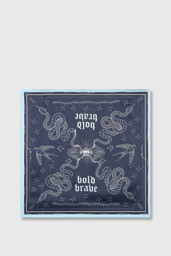 Zijden Sjaal Dames Print Effron Blauw