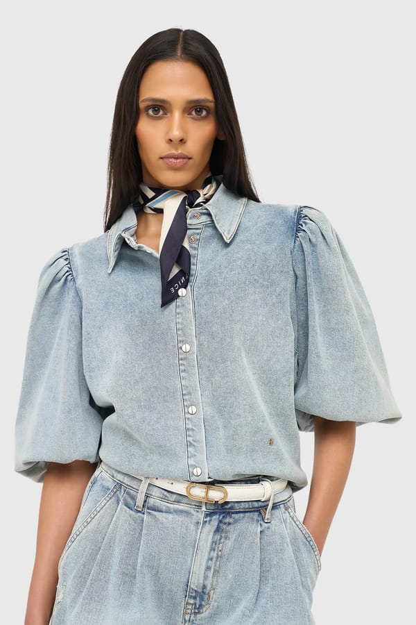 Blouse Dames Denim Pofmouw Lars 565