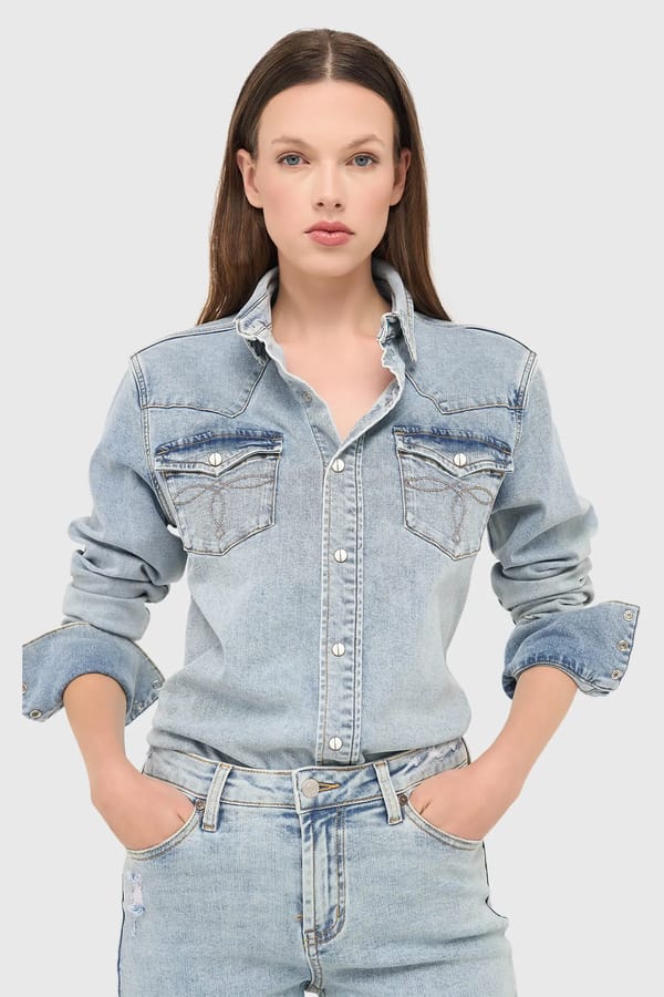 Denim Blouse Dames Stretch Levi 565