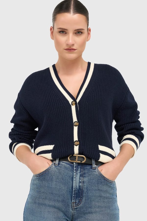 Katoenen Vest Knopen Dames Mars Blauw