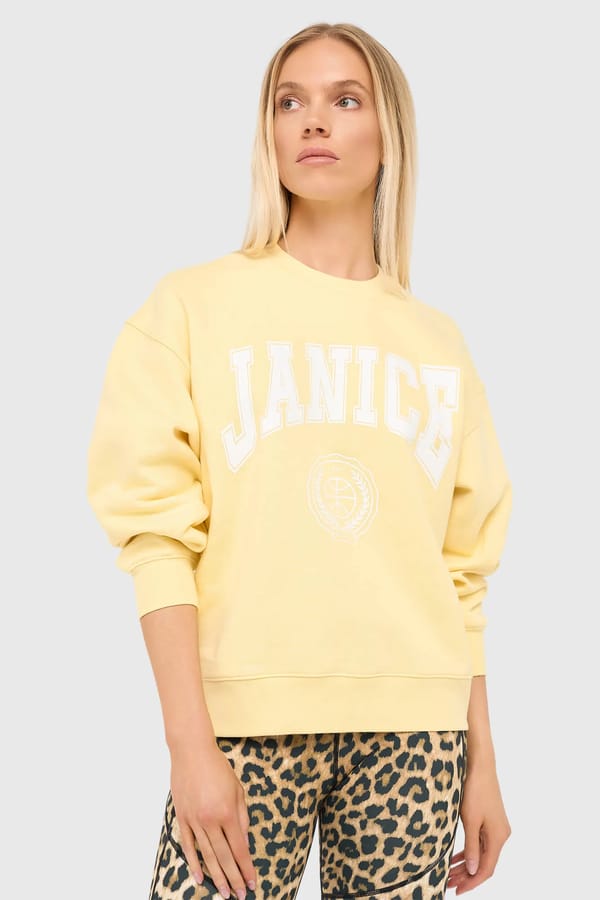 Gele Dames Sweater Katoen Owen Logo