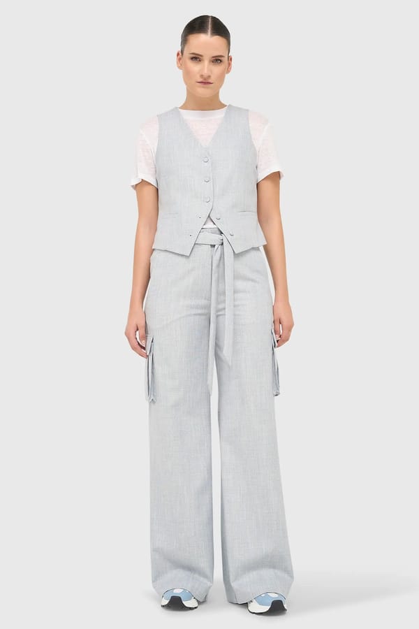 Broek Dames Wijde Pijp Cargo Pants King Blauw