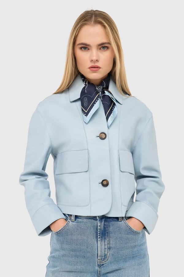 Leren Jas Dames William Blauw