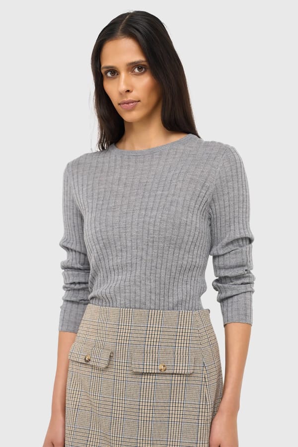 Merino Wol Truitje Longsleeves Lyle Grijs