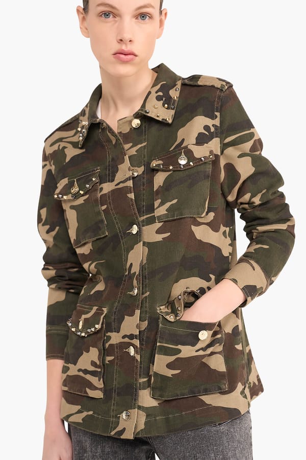 Camouflage Denim Jack Dwayne Studs